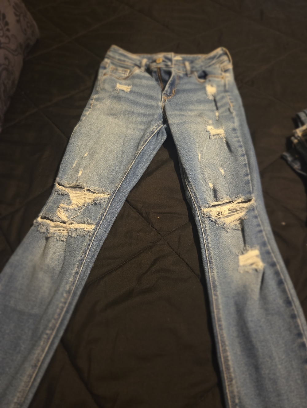 Old Navy Light Blue Ripped Skinny Jeans